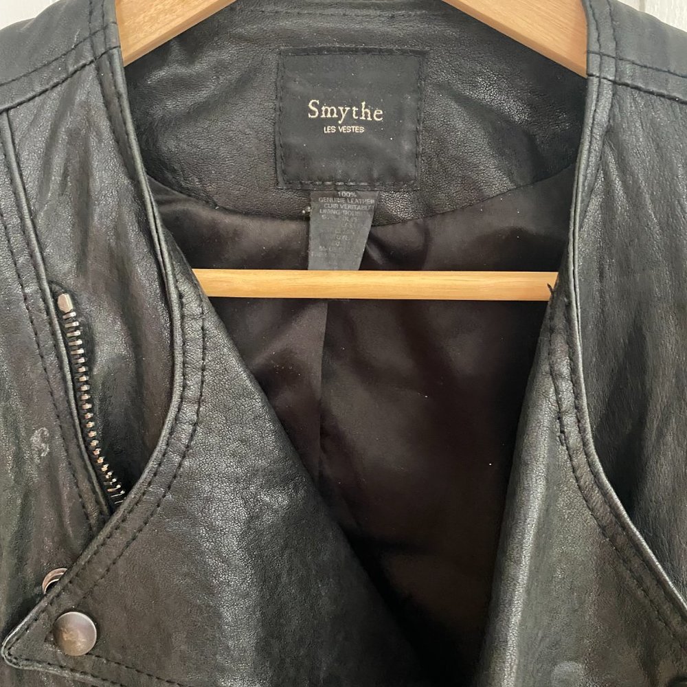 Smythe Pagoda Lambskin Black Leather Jacket - Picture 3 of 8